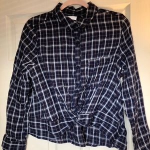 New plaid cropped button up